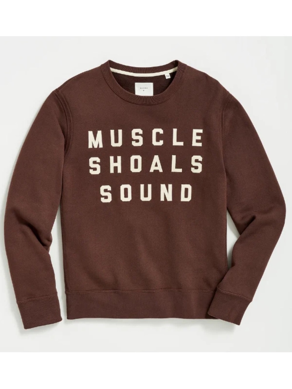 Billy Reid Brown Crewneck Sweatshirt with Cream Graphic